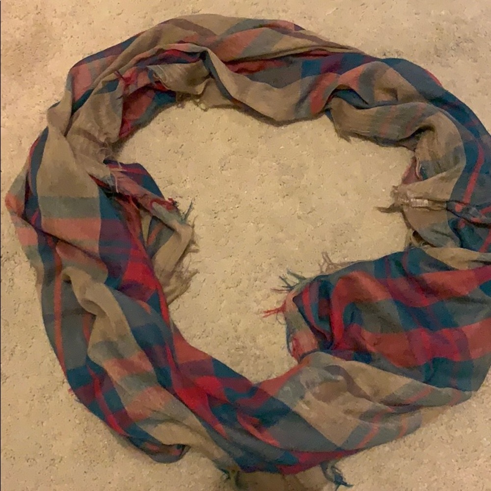 Plaid infinity scarf